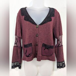 VTG Jenna Brown 90s Y2K Witchy Romantic Academia Cardigan SM